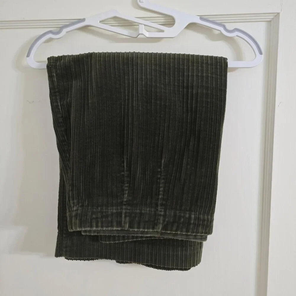 16 Vintage 80s L.L. Bean Olive Corduroy Maxi Wrap Skirt Boho